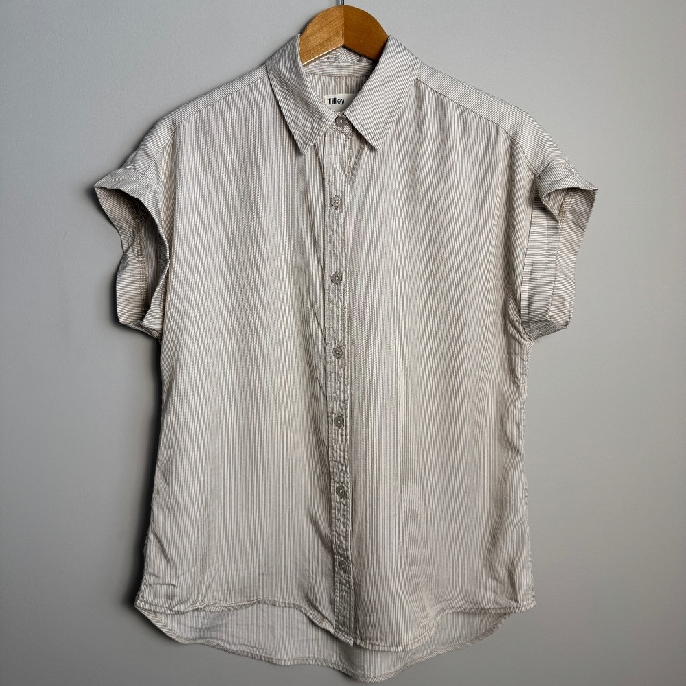 Tan Button Down Shirt for Women